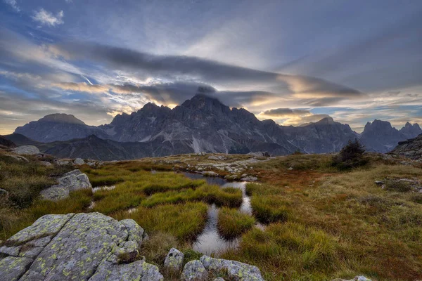 Italië Dolomieten Passo Rolle Trentino Pale San Martino Berggroep Met — Stockfoto