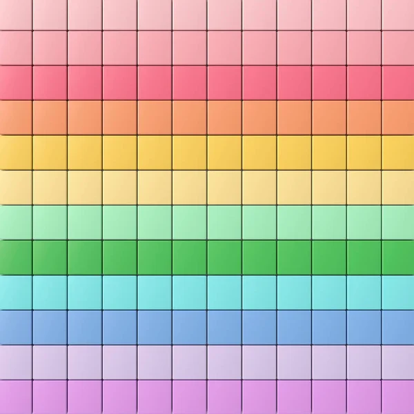 Rendering Rows Rainbow Colored Tiles — Stock Photo, Image