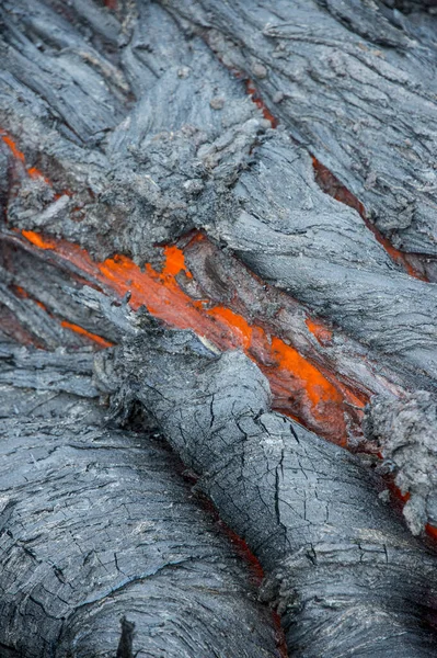 Active Lava Stream Tolbachik Volcano Kamchatka Russia — Stock Photo, Image