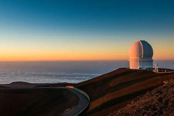 Eua Havaí Big Island Observatório Vulcão Mauna Kea Pôr Sol — Fotografia de Stock