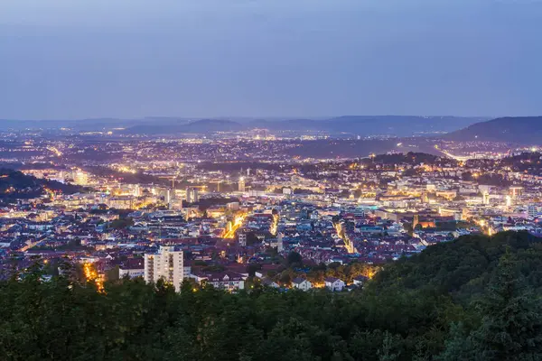 Germany Baden Wuerttemberg Stuttgart Cityscape Tower Evening View Birkenkopf — Stock Photo, Image