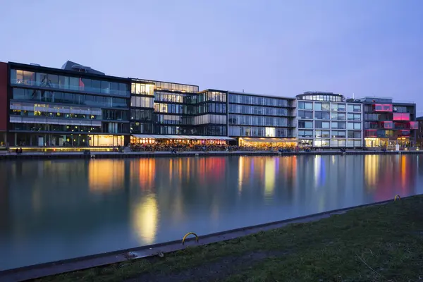 Germany Muenster City Harbour Kreativkai Evening Light — Stock Photo, Image