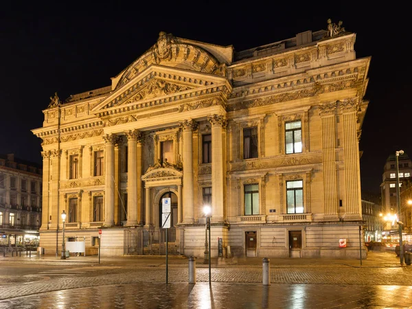 België Brussel Beurs Brussel Nachts — Stockfoto