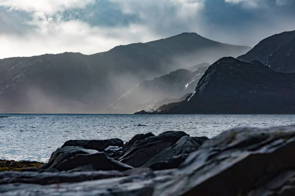 Норвегия Лофотенские Острова Гравдал Побережье Море — стоковое фото