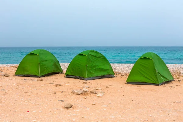 Sultanato Omán Aletas Tiendas Verdes Playa Aletas — Foto de Stock