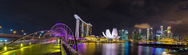 Skyline Singapura Com Marina Bay Singapura — Fotografia de Stock