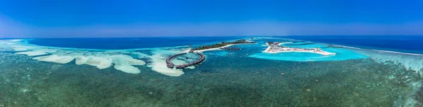 Вид Воздуха Ольхувели Водным Бунгало Атолл Южный Мужской Мальдивы — стоковое фото