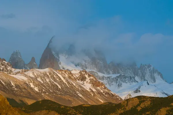 View Mount Fitz Roy Chalten Sunrise Patagonia Argentina South America — Stock Photo, Image