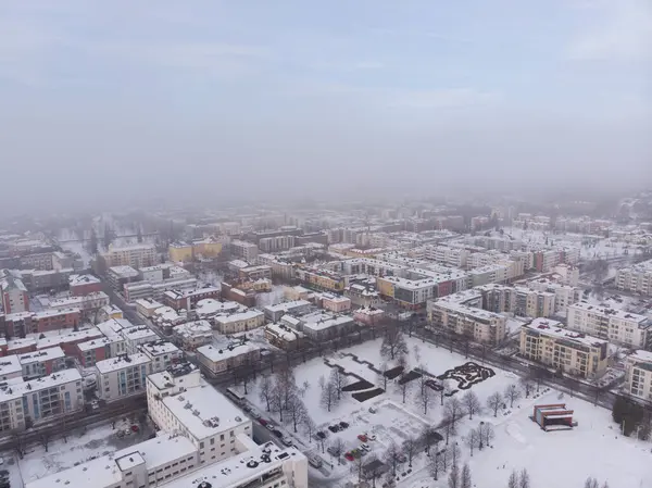 Финляндия Куопио Вид Воздуха Город Снегу — стоковое фото