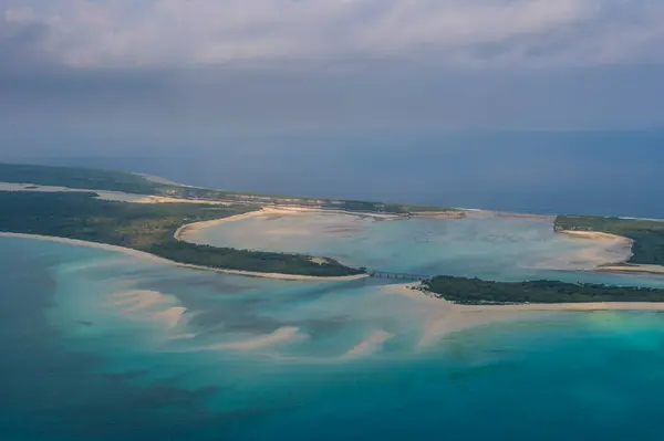 Вид Згори Ouvea Проти Хмарного Неба Вірних Островах Нова Каледонія — стокове фото