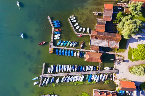 Aerial View Harbor Ammersee Lake Upper Bavaria Germany — Stock Photo, Image