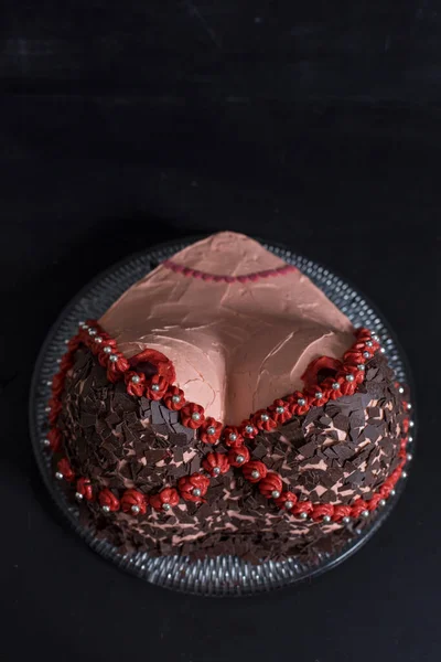 Studio Shot Female Bust Cake Visible Nipples — Stock Photo, Image