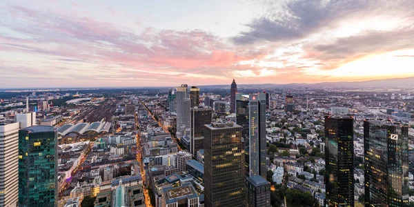 Cityscape Mot Molnig Himmel Frankfurt Hessen Tyskland — Stockfoto