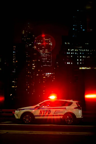 Usa New York New York City Nypd Night Patrol Car — Stock Photo, Image