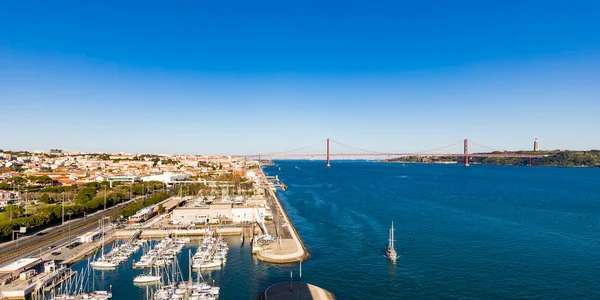 Portogallo Lisbona Belem Marina Sul Fiume Tago Ponte Abril — Foto Stock