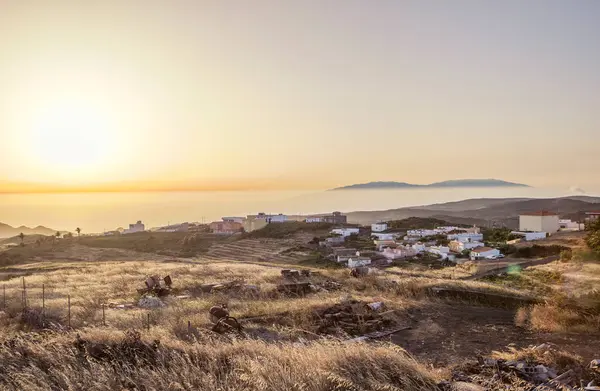 España Islas Canarias Gomera Pueblo Costero Atardecer — Foto de Stock