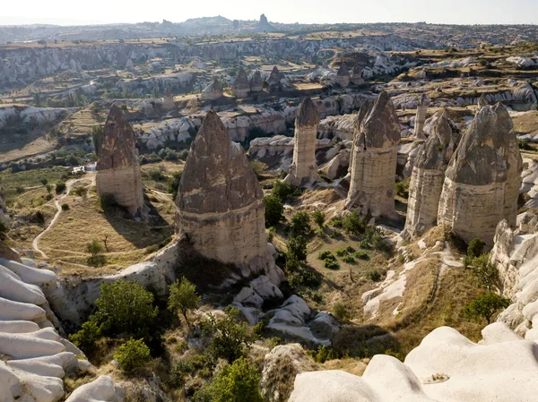 Vista Aérea Del Valle Del Amor Goreme Capadocia Turquía — Foto de Stock