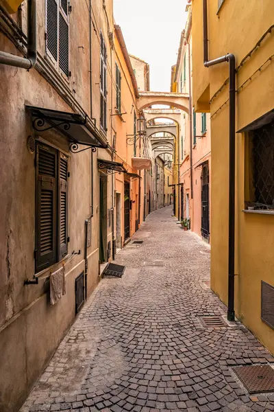 Enge Gasse Noli Ligurien Italien — Stockfoto