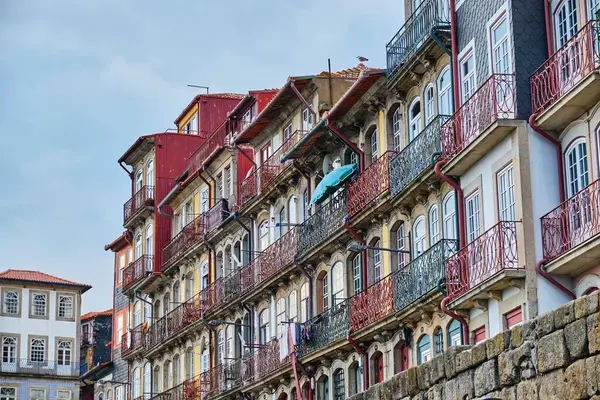 Portugal Porto Colorful Houses Ribeira Square — Stock Photo, Image