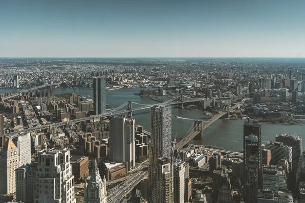 Eua Nova York Nova York Vista Aérea Manhattan Hudson River — Fotografia de Stock