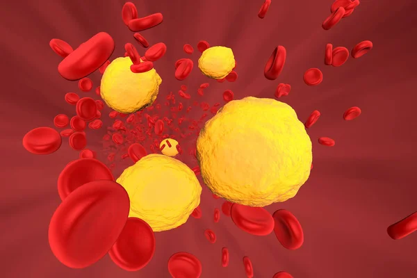 Rendered Illustration Cholesterol Blood Stream — Stock Photo, Image