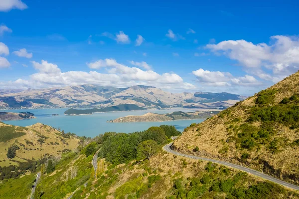 Nuova Zelanda Governors Bay Vista Panoramica Dyers Pass Road Thomson — Foto Stock