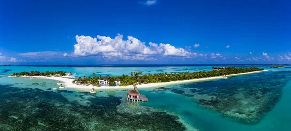 Maldives Vue Aérienne Île Maadhoo Été — Photo