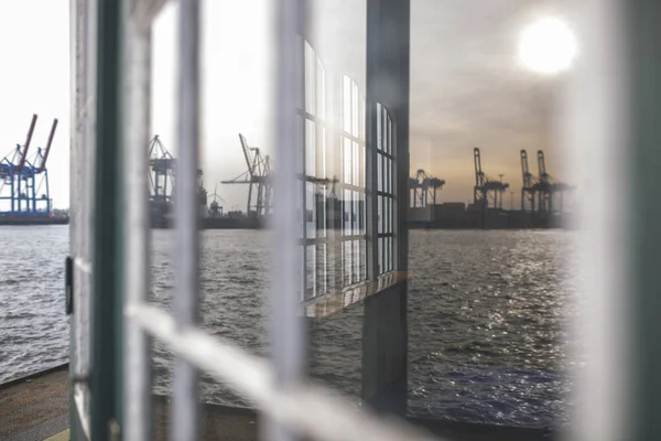 Německo Hamburk Ovelgonne Přístav Řece Labi — Stock fotografie