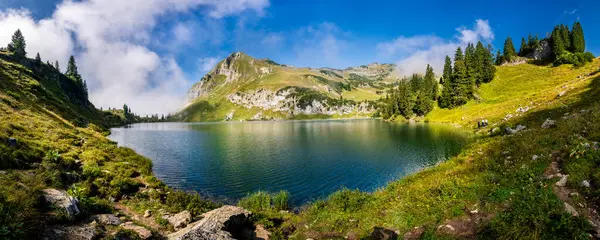 Německo Bavorsko Alpy Allgau Oberstdorf Seealpsee Horské Krajině — Stock fotografie