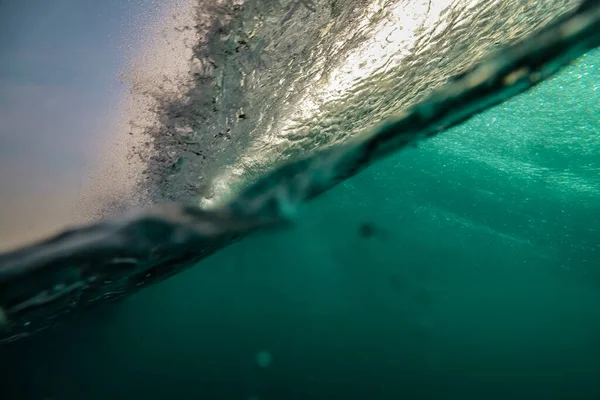 Indonezja Bali Podwodny Widok Falę Oceanu — Zdjęcie stockowe