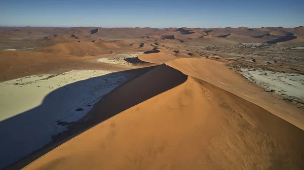 Vue Aérienne Des Dunes Sable Orange Dans Désert Namibien Namibie — Photo