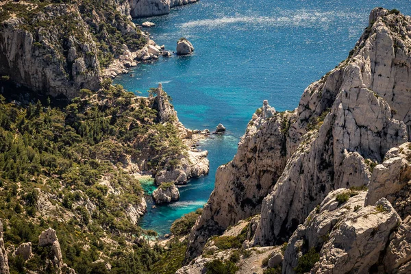 Frankreich Côte Azur Nationalpark Calanques Kreidefelsen Und Buchten — Stockfoto