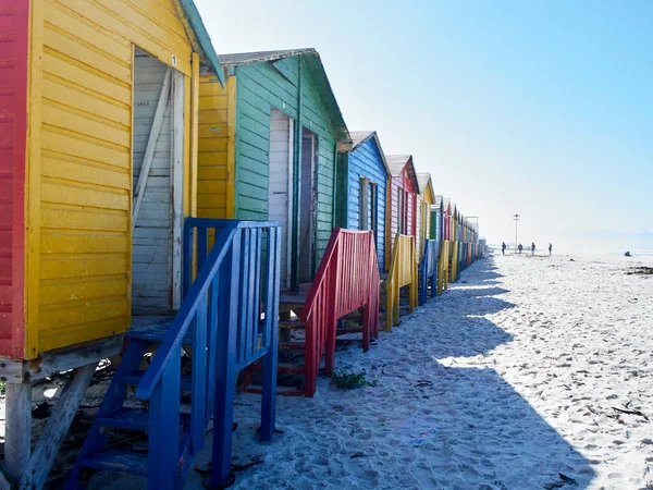 Cabine Colorate Sulla Spiaggia Muizenberg Sud Africa — Foto Stock