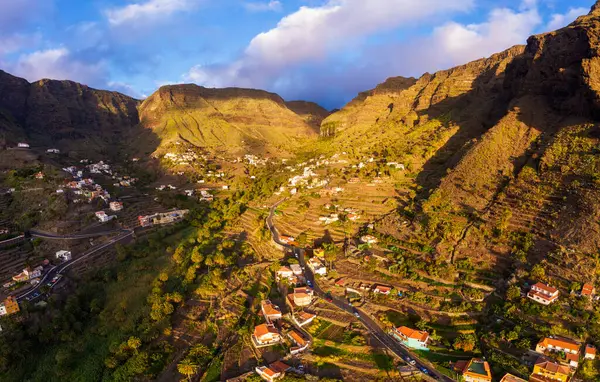 Spain Santa Cruz Tenerife Valle Gran Rey Aerial View Village — Stock Photo, Image