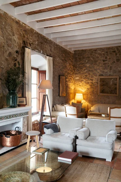 Living Room Old House Mallorca Spain — Stock Photo, Image