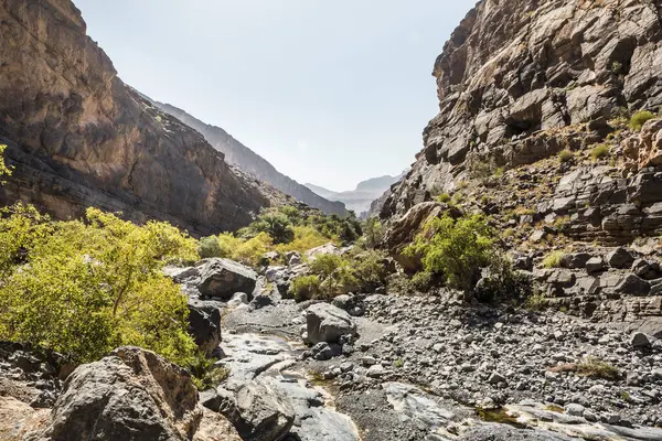 Oman Dakhiliyah Nizwa Droge Rivierbedding Wadi Ghul — Stockfoto