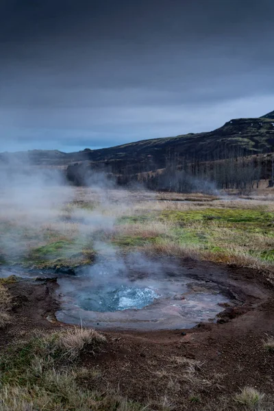 Islande Geyser Vapeur Printemps — Photo