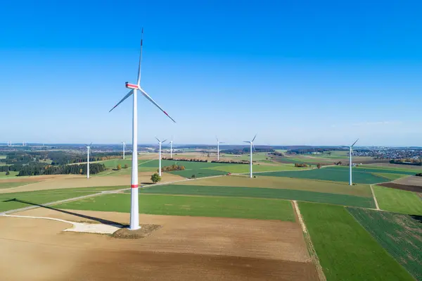 Germany Baden Wurttemberg Drone View Clear Sky Countryside Wind Farm — Stock Photo, Image