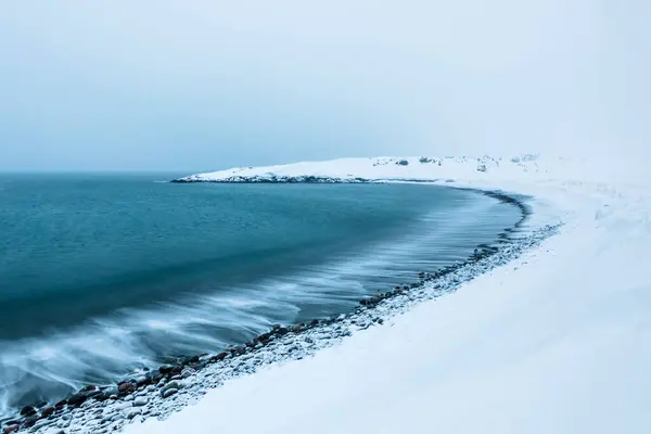 Beach Winter Kongsfjord Berlevag Norway — Stock Photo, Image