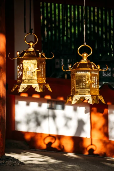 Japón Prefectura Nara Nara Linternas Colgando Kasuga Gran Santuario —  Fotos de Stock