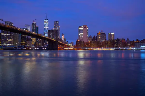 Ηπα Νέα Υόρκη Νέα Υόρκη East River Και Brooklyn Bridge — Φωτογραφία Αρχείου