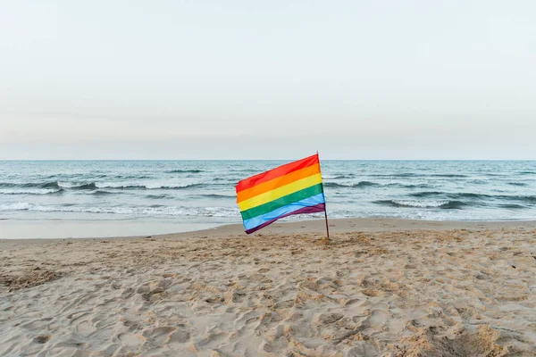 Bandera Del Orgullo Gay Playa — Foto de Stock