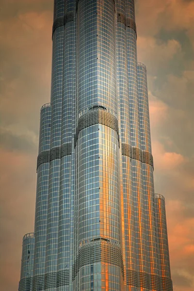 Emirados Árabes Unidos Dubai Burj Khalifa Pôr Sol — Fotografia de Stock