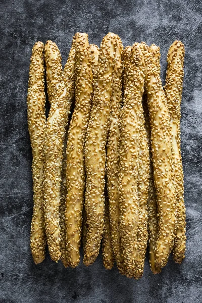 Studio Shot Italian Grissini Breadsticks Sesame Seeds — Stock Photo, Image