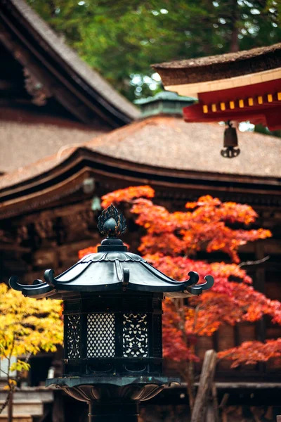 Detailní Záběr Lucerny Proti Chrámu Koyasanu Japonsko — Stock fotografie