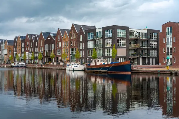 Nederland Noord Holland Haarlem Huizen Langs Spaarne — Stockfoto