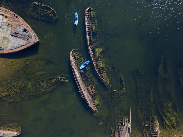 Russland Oblast Murmansk Bezirk Kolsky Teriberka Surferpaar Der Nähe Von — Stockfoto