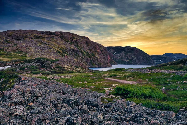 Rocky Coastal Landscape Dusk — Stock Photo, Image