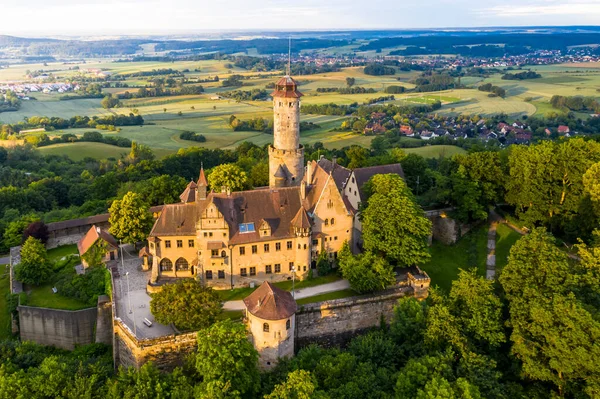 Niemcy Bawaria Bamberg Helikopter Widok Zamek Altenburg Świcie Letnim — Zdjęcie stockowe