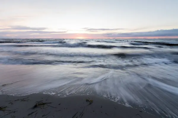 Sandy Coastal Beach Baltic Sea Sunset — Stock Photo, Image